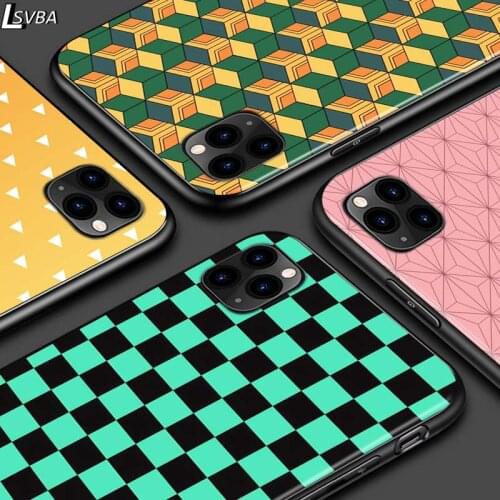 Demon Slayer Tanjirou Nezuko For iPhone 12 Pro Max Mini 11 Pro XS Max X XR 6S 6 7 8 Plus 5S Bright Black Phone Case