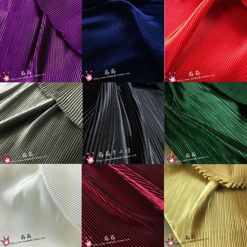 3Meters Electro-Optic Clothing Ruffle Pleated Folded Fabric Pinstripe Organ Pleated Artificial Silk Satin Crushed Skirt Fabric