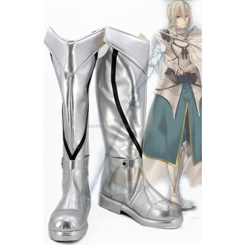 FGO Cosplay Fate Grand Order Bedivere Cosplay Boots Silver Shoes Custom Made Any Size