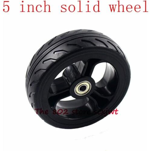 Lightning delivery 2 pcs 5 inch solid wheels 5'' tubeless wheel tyre for electric scooters strollers trolley wheelchairs