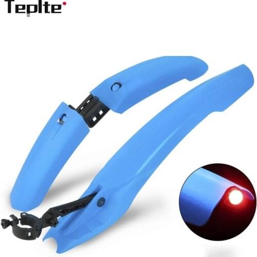 Bike Bicycle Fender With LED Tail Light Adjustable Mtb MudGuard 5 Colors Wings For Bike Accessories Easy to Install Bikes Parts