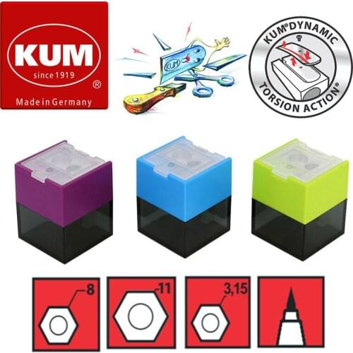 1pc Germany KUM CUB3 Bioplastic Three-hole Multifunctional Pencil Sharpener Blue Ocean for 8/11mm Pencil 3.2mm Mechanical Pencil
