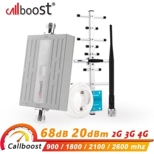 Callboost LTE 4G 1800 Mobile Signal Repeater UMTS 2100 3G Signal Booster GSM 900 Cellular Amplifier 4G LTE 2600 Repeater Antenna