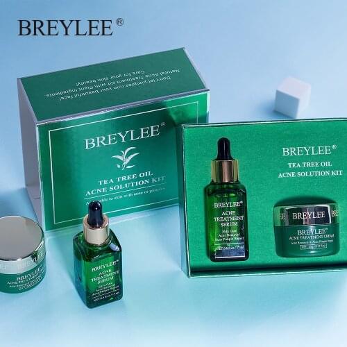 BREYLEE Anti Acne Repair Set Acne Treatment Serum Remove Pimple Cream Moisturizing Soothing Gentle Face Care Oil Control Essence