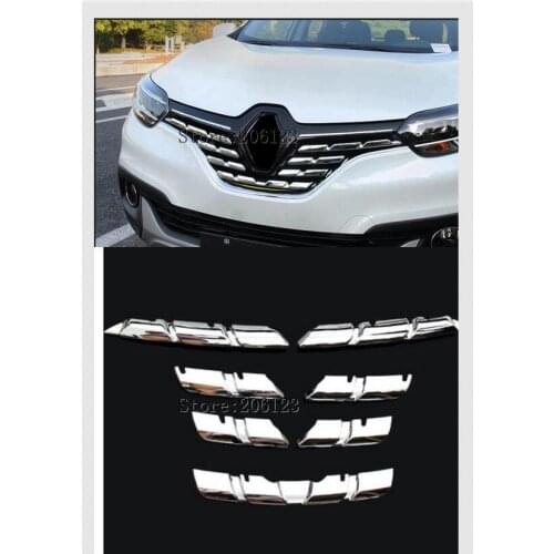 For Renault Kadjar 2015 2016 2017 2018 Chrome Front Mesh Grill Bumper Cover Trim Insert Bonnet Garnish Molding Guard Protector