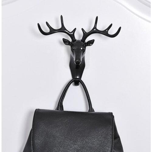Wall Hanging Hook Vintage Deer Head Antlers For Hanging Clothes Hat Scarf Key Deer Horns Hanger Rack Wall Decoration