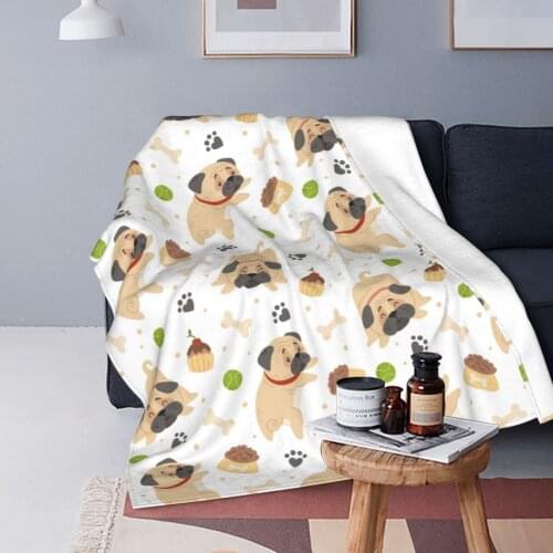French Bulldog Dog Blankets Flannel Autumn/Winter Animal Breathable Super Warm Throw Blanket for Bed Office Bedspreads