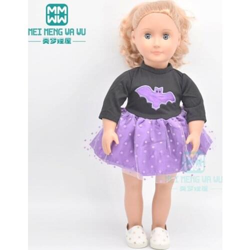 Doll clothes for 45cm 18inch American doll and new born doll accessories red Purple dress princess dress