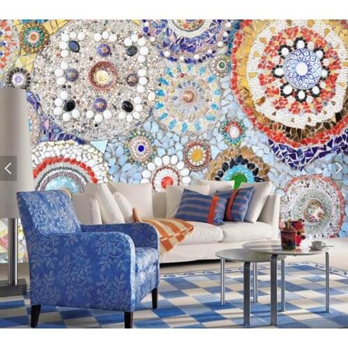 Custom papel de parede 3d, European retro bohemian jade murals for living room bedroom dining room wall decoration wallpaper