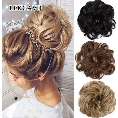 Leader of sales Curly Messy Bun Hair Piece Hair Scrunchie Fake Natural Look Extensions Hairpiece Hair Styling Accessories