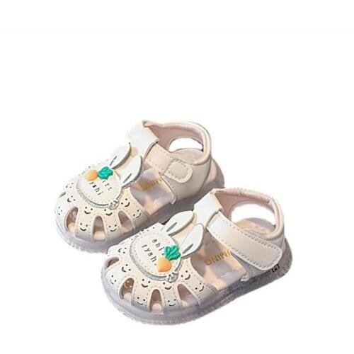 Girls' sandals summer fashion cute childrens princess shoes soft soled non slip walking shoes girls' Baotou anti kick sandals