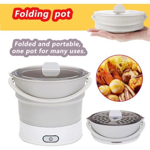 Folding Portable Hot Pot Electric Skillet Kettle Heated Food Container Cooker Lunch Box With US/UK/AU Plug 3