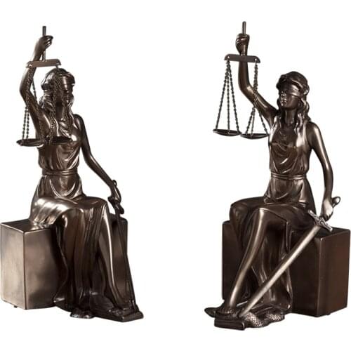 Ancient Greek Goddess Of Justice Sculpture European Retro Resin Ornaments Statue Crafts Home Office Desktop Decoration Figurine