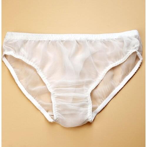 Womens 100% Silk Essential Underpants Hipster Bikini Panties Soft Briefs L XL XXL Sexy Sheer Underwear Women Thongs Knicker