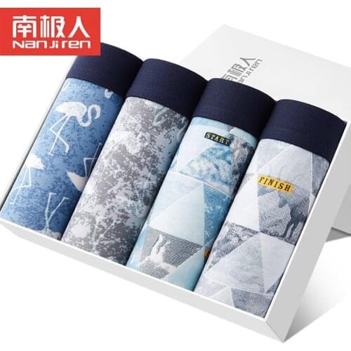 4pcs/Lot 100% Cotton Brand Underpants Men Underwear Boxer Shorts Panties Solid Shorts Breathable Mid Waist Shorts Men L-5XL