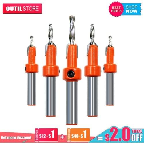 FGHGF HSS Timber Woodworking Ti Countersink Drill Bit Set Screw Cutter Wood Tool For Wood Counterbore Drilling Metal Alloy Tool