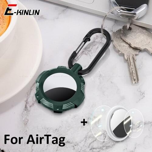 Shockproof TPU Locator Tracker Protective Sleeve Keychain Cover For Apple Airtag Anti-lost Rugged Armor Heavy Silicone Case