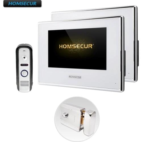 HOMSECUR 4 Wire AHD Video Door Phone Intercom System with Video Mailbox for Home Security BC021HD-S+BM718HD-W