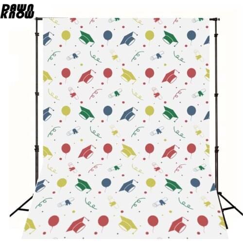DAWNKNOW Cartoon College Cap Vinyl Photography Background Graduation Season Backdrop For Children Photo Studio F2756
