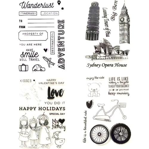 WYSE Clear Stamps GIrl Love Stamps Animal Bike Transparent Silicone Stamp Seal for DIY Scrapbooking Decoration Paper Card