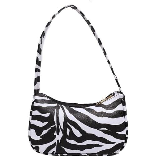 Zebra Print Womens Bag Fashion Women Handbags Baguette Shape Female Shoulder Bag Underarm Women Bag 2020 Hobos Clucth Purses