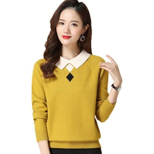 Womens Pullover 2021Spring Autumn New Knitting Shirt Ladies Long Sleeve Winter Base Shirt All-match Tops Lady Loose Sweater D