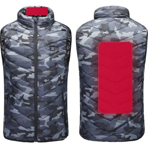 Women Men Winter Camouflage USB Infrared Heating Vest Jacket Electric Thermal Clothing Waistcoat Outdoor Hiking Cycling Fishing