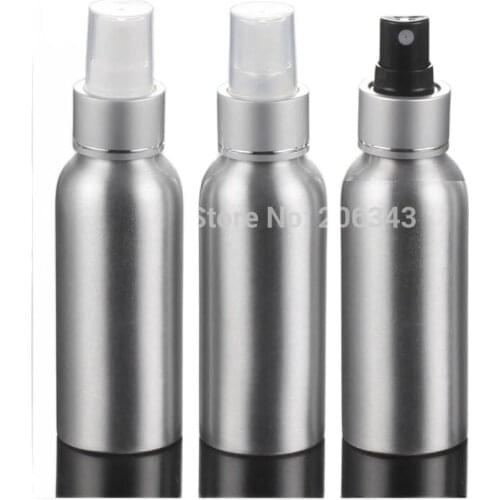 100pcs 100ml Aluminium bottle metal bottle spray bottle with matt silver collar ,white/transparent/black sprayer mist sprayer
