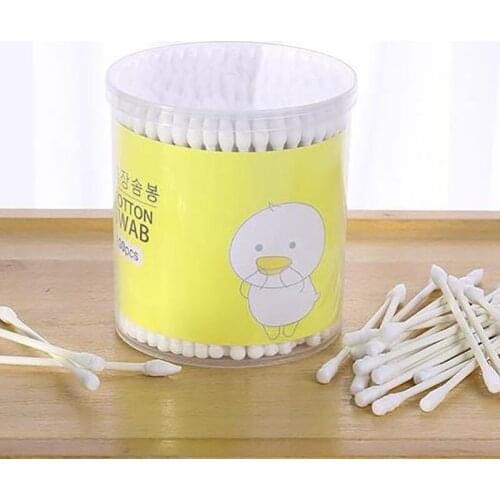 200pcs Double Head Cotton Swab Bamboo Cotton Swab Wood Sticks Disposable Buds Cotton For Beauty Makeup Nose Ears Cleaning