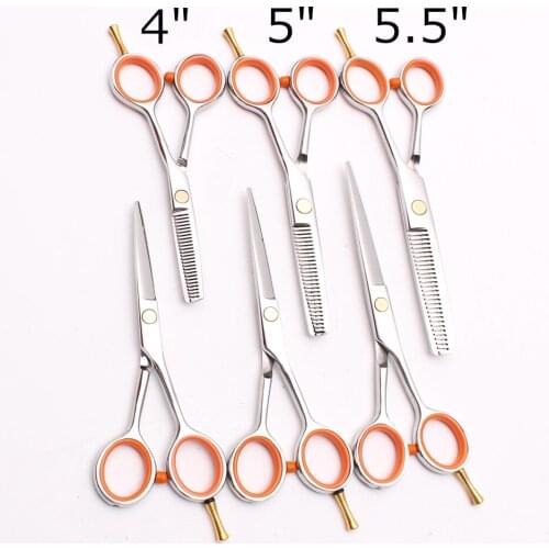 4.0" 5" 5.5" Engraving Logo Haircut Tool Thinning Scissors Cutting Shears Hairdressing Supplies Professional Hair Scissors C1017