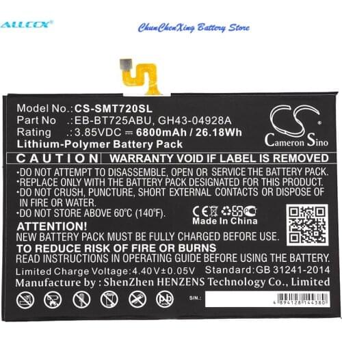 Cameron Sino 6800mAh Battery EB-BT725ABU,GH43-04928A for Samsung Galaxy Tab S5e, Galaxy Tab S5e 10.5, SM-T720, SM-T725