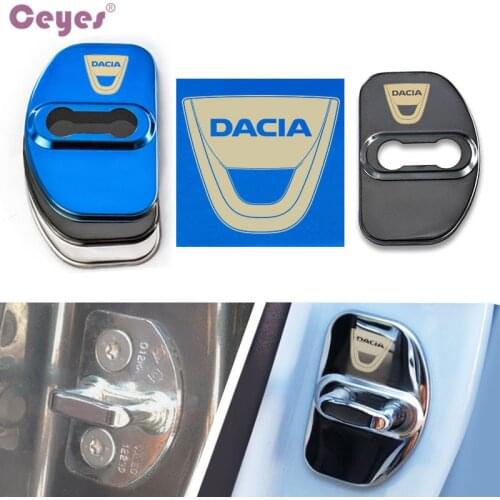 Ceyes Auto Door Lock Cover Accessories Car Styling Case For Dacia Sandero MK2 Stepway For Renault Stainless Steel Buckle Sticker