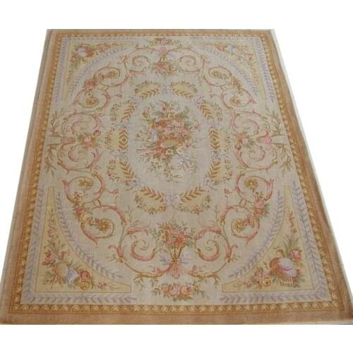 Free shipping 9'x12' 90 Line Royal Savonnerie Carpet, 100% woolen handmade rug