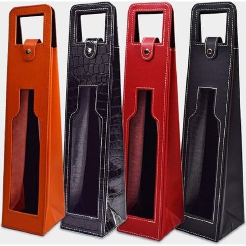 Freee Shipping Nice Design Custom-Made Wholesale Wine Bags Of Wine Packaging Gift Boxes Red Wine Only Leather Box