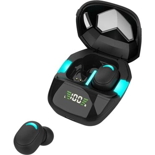 Game Wireless Earbuds Bluetooth 5.1 TWS Stereo Headphones Built in Mic with Deep Bass for Sport Waterproof LED Digital Display