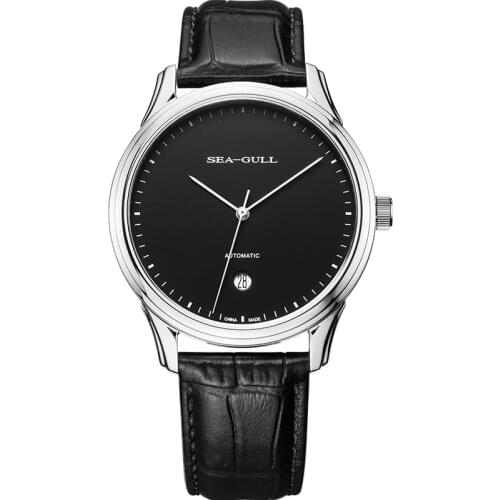 Seagull Thin 10mm Minimalist style Men Dress Wristwatch Self Wind Mechanical Mens Watch ST2130 Movement Leather Strap