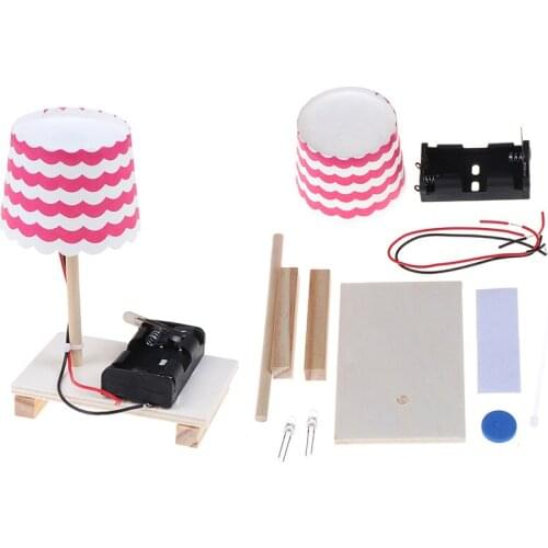 Kids Science Experiment Mini Wooden Table Lamp Gizmo Toys Set Intelligent Electric Toy DIY Toys