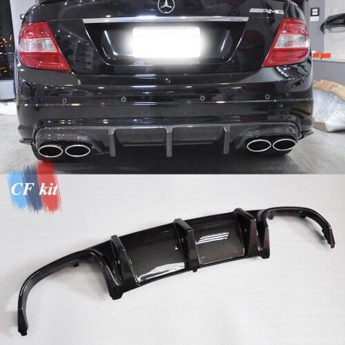 Carbon Fiber Rear Bumper Diffuser Lower Spoiler Spiltters For Mercedes Benz W204 2008-2010 Car Styling