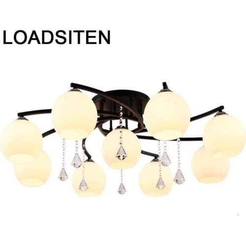 Home Lighting Plafon Lustre Lamp Luminaria Avize Candeeiro Teto Living Room Plafonnier Crystal Lampara De Techo Ceiling Light