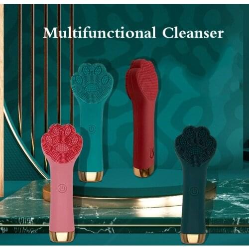 Electric Cleanser Ultrasonic Silicone Face Cleaning Brush for Men And Women Home Massage Beauty Instrumen Clean pores Acne
