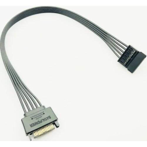 30CM Black Single Sleeved SATA 15Pin Male to Female Power Extension Cable HDD SSD Power Supply Cable SATA Power Cable for PC NEW