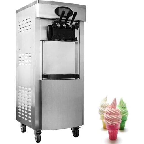 Commercial Soft Serve Ice Cream Machine 3 Flavors Snack Shop Cafe Ice Cream Makers 2200W