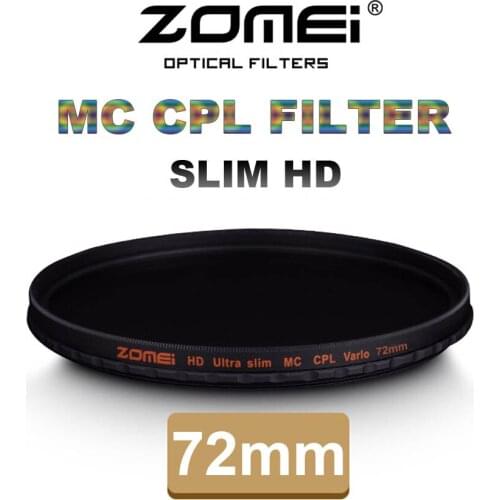 Zomei 72mm CPL Polarizer Filter Slim Pro HD 18 Layer MC Circular Polarizing Filter for Canon Nikon Sony Pentax Leica Camera Lens