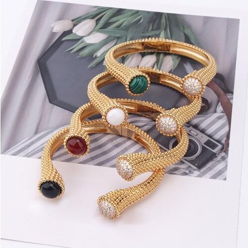 Hot Brand Gold Color Top Zircon Egyptian Pharaoh Design Jewelry Colorful Bracelet Open Bangle Cuff Bracelet Hot Brand Jewelry