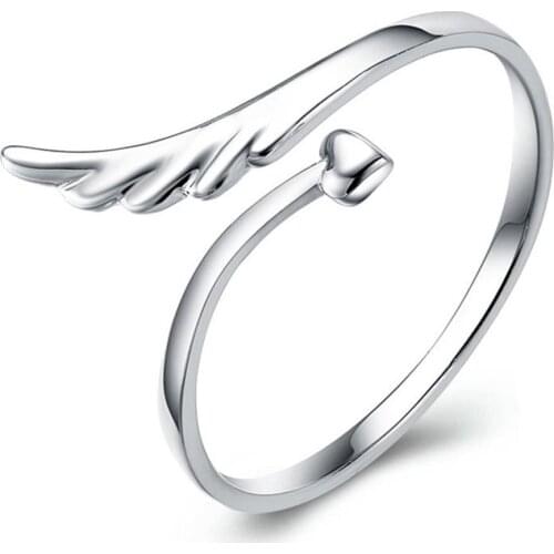 Minimalist Fashion Cute Wing Style Womens Rings Temperament Finger Jewelry Body Decor Accessories Couple Gift