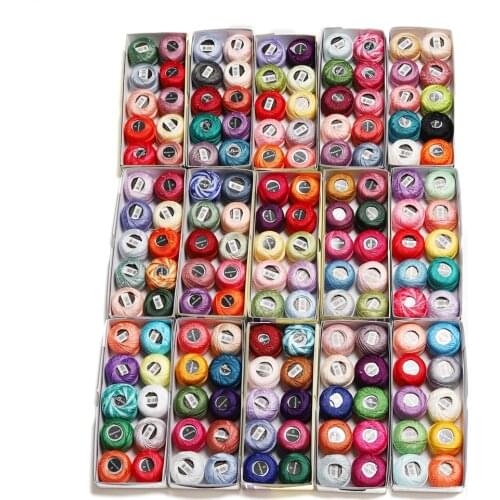 150 radom colors Cotton Pearl Embroidery Thread Size 8 Crochet tatting needlepoint 5 grams double mercerized 100% Egyptian