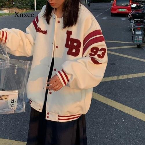 2021 Autumn and Winter New Jacket Women Korean Version of Loose Plus Velvet Thickened Sweater Student Baseball Uniform Trend