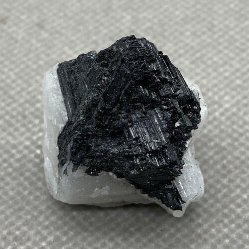 Rare Natural Black tourmaline Quartz Crystal Mineral Specimen Healing 2