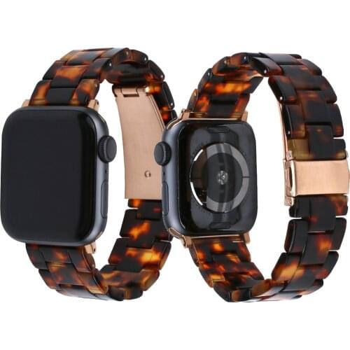 Resin Smart Bracelet Strap For Apple Watch Series 6 SE 5 4 3 2 1 Women Men Watch Band Loop For Iwatch 38 40 42 44MM
