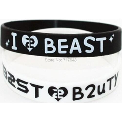 300pcs KPOP BEAST wristband silicone bracelets free shipping by FEDEX
